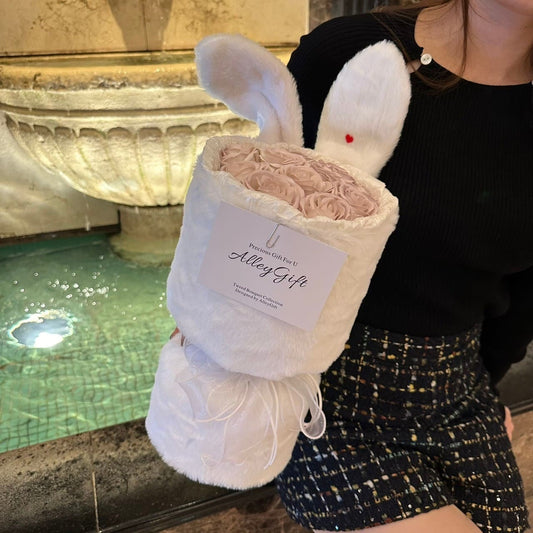 うさぎブーケ ワンホンブーケ 花束 推し誕生日花束 推し生誕祭花束 白