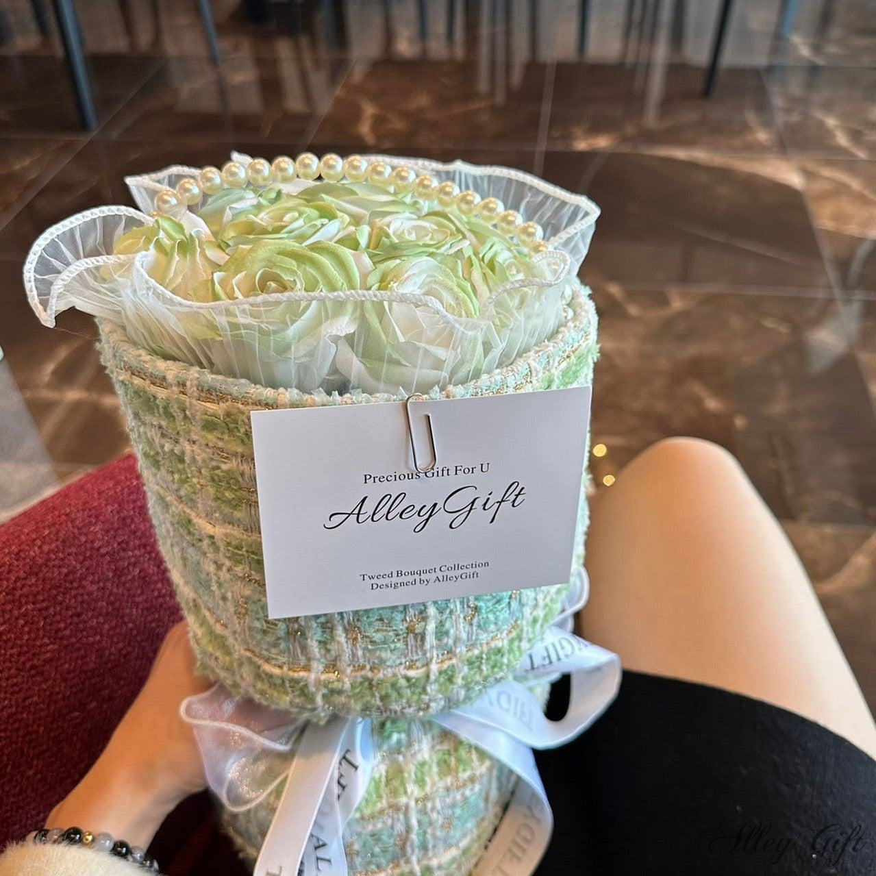 アイドル花束で人気なワンホンブーケ アイドル誕生日花束 推し生誕祭花束 枯れない花束 ライトグリーン AlleyGift