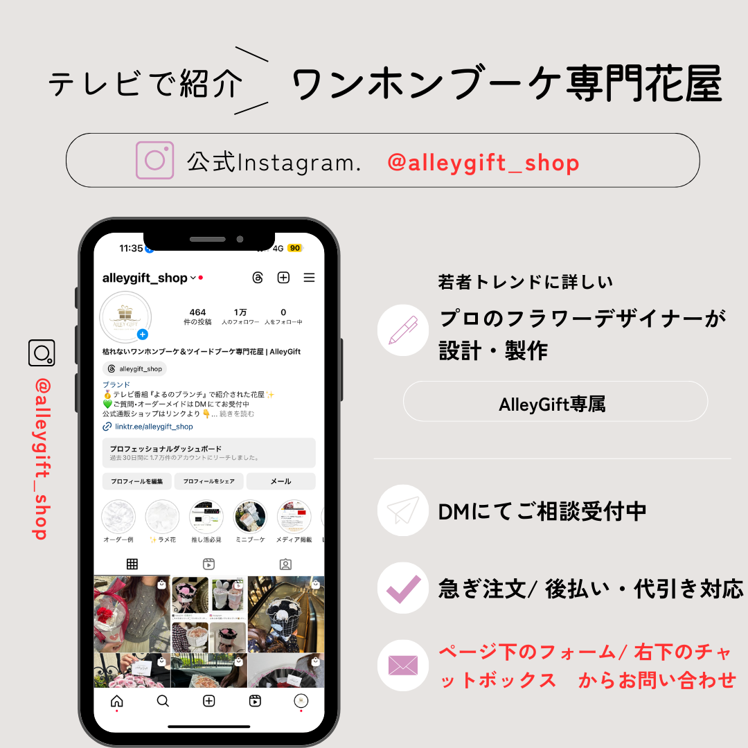 ミニ猫型ワンホン花束 | 枯れないソープフラワーやグリッターローズを使用