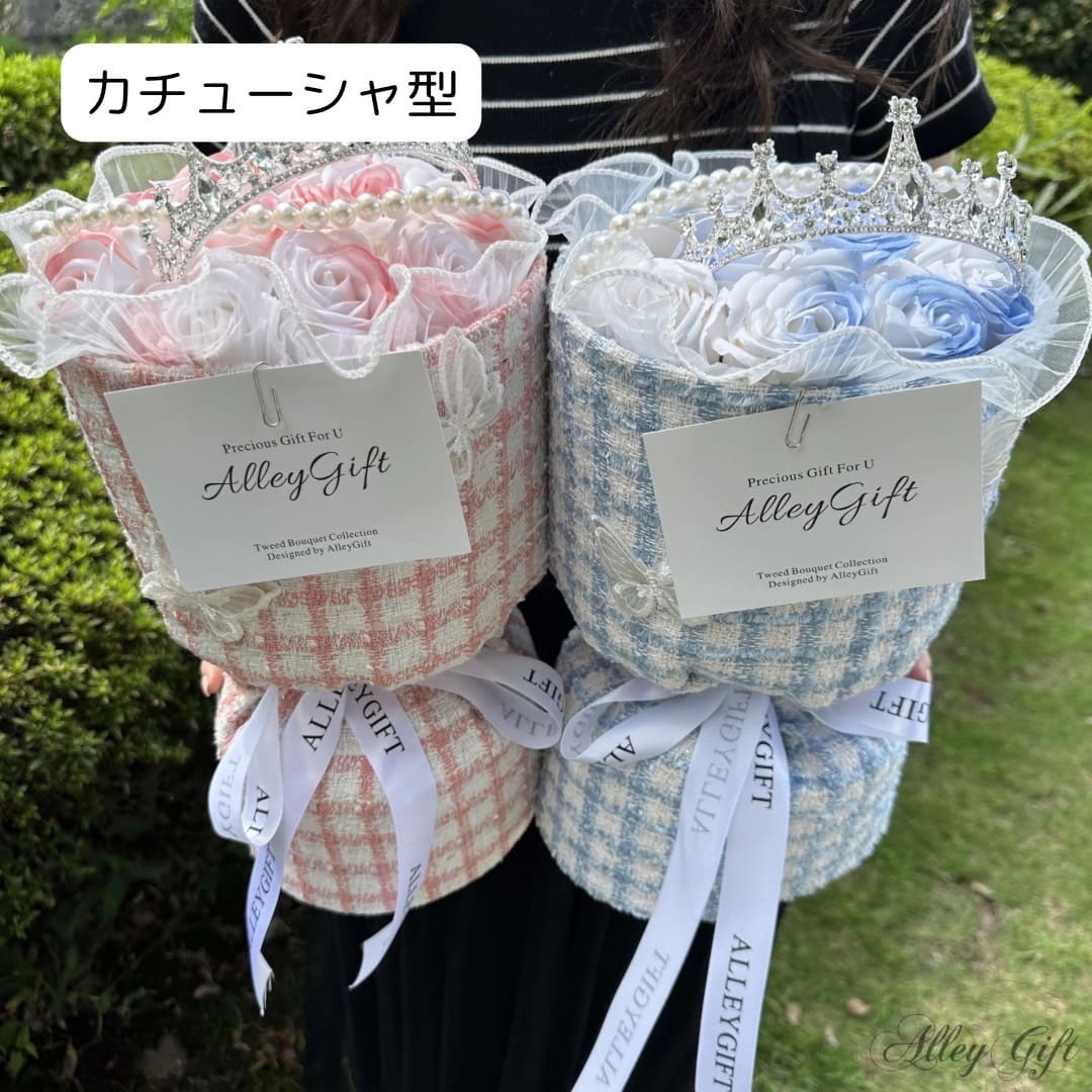 グリッタローズ花束やワンホンブーケを飾るAlleyGiftのカチューシャ