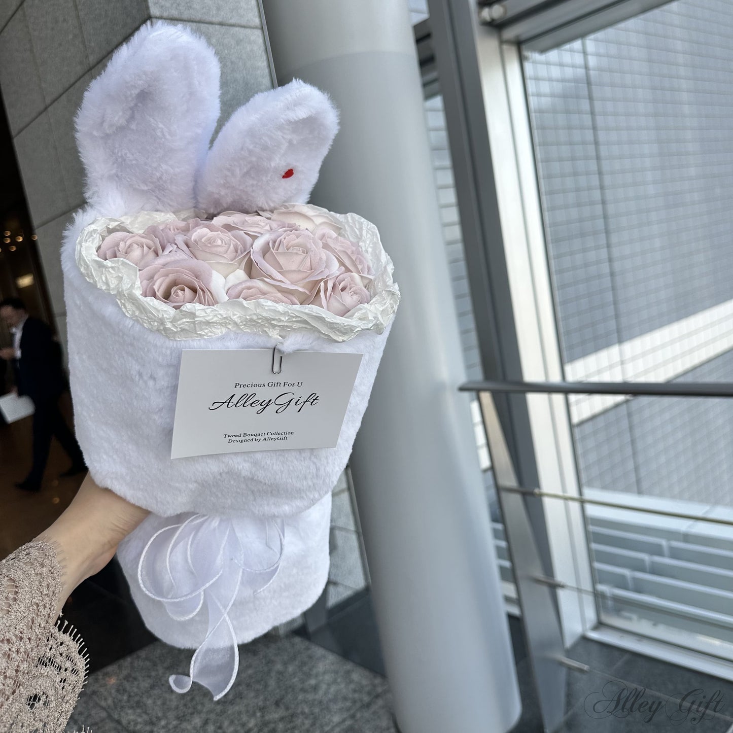 うさぎブーケ ワンホンブーケ 花束 推し誕生日花束 推し生誕祭花束 白