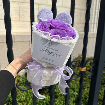 グリッターローズ使用のミニクマ花束 | 安い推し誕生日花束で話題