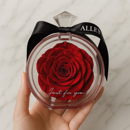 AlleyGiftのプリザーブドローズボトル　赤花