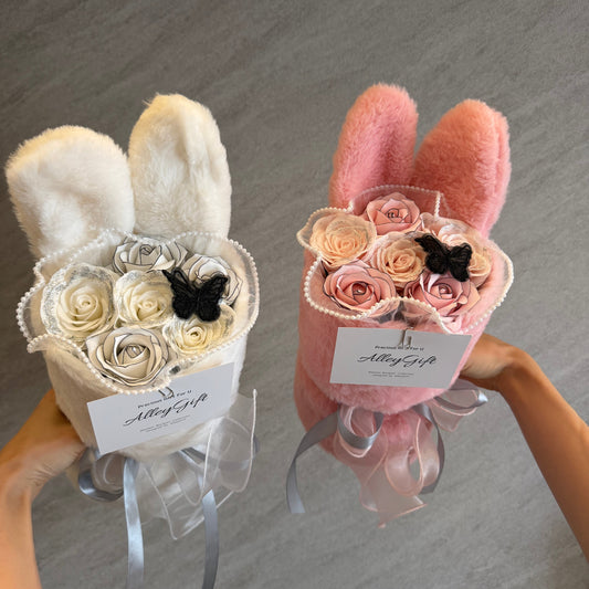 通常価格より20％安いAlleyGiftのミニうさぎブーケ　枯れない花束で推し活花束に大人気