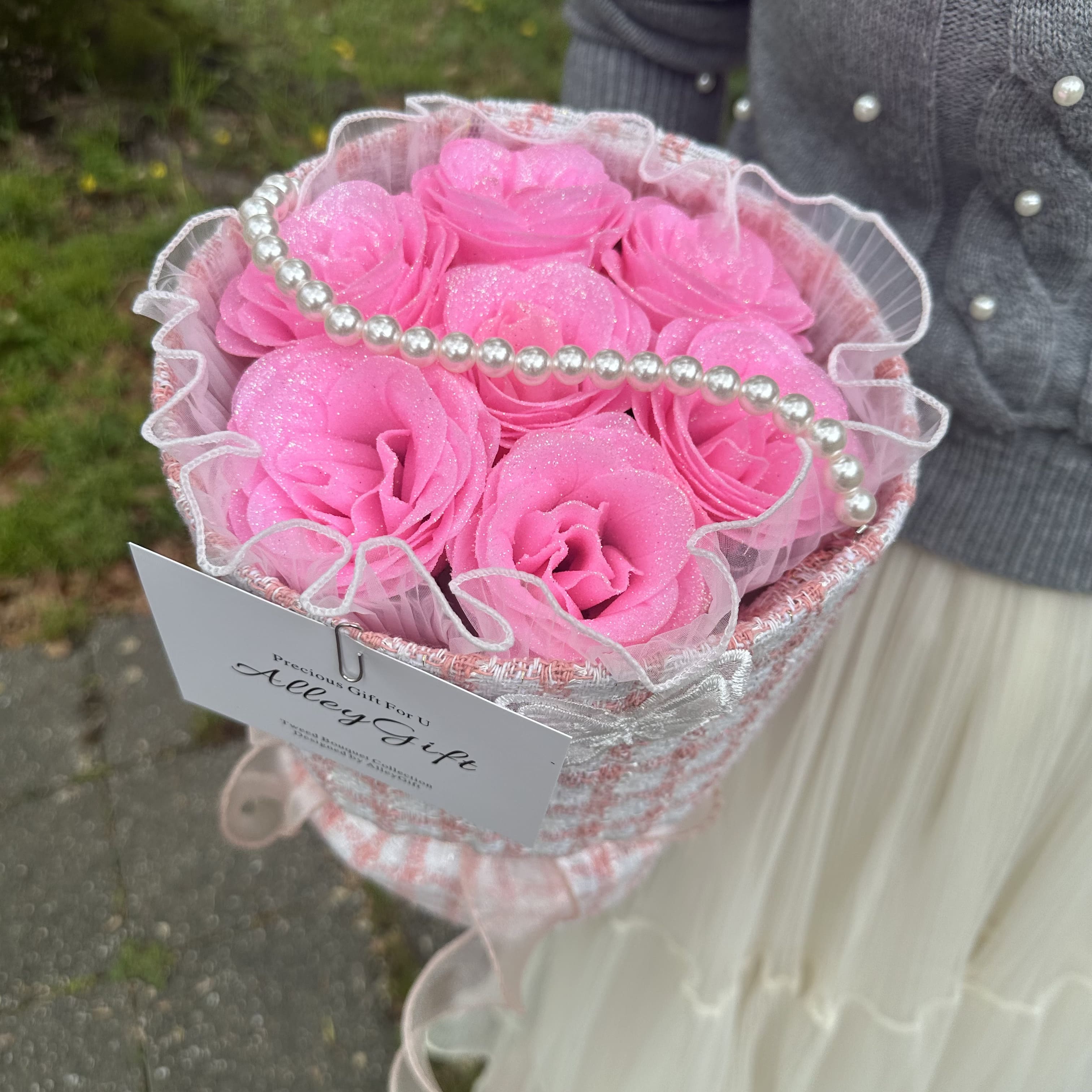 ‎𓊆推しの誕生日花束に人気𓊇 ツイードブーケ ピンク | Princesse Bouquet
