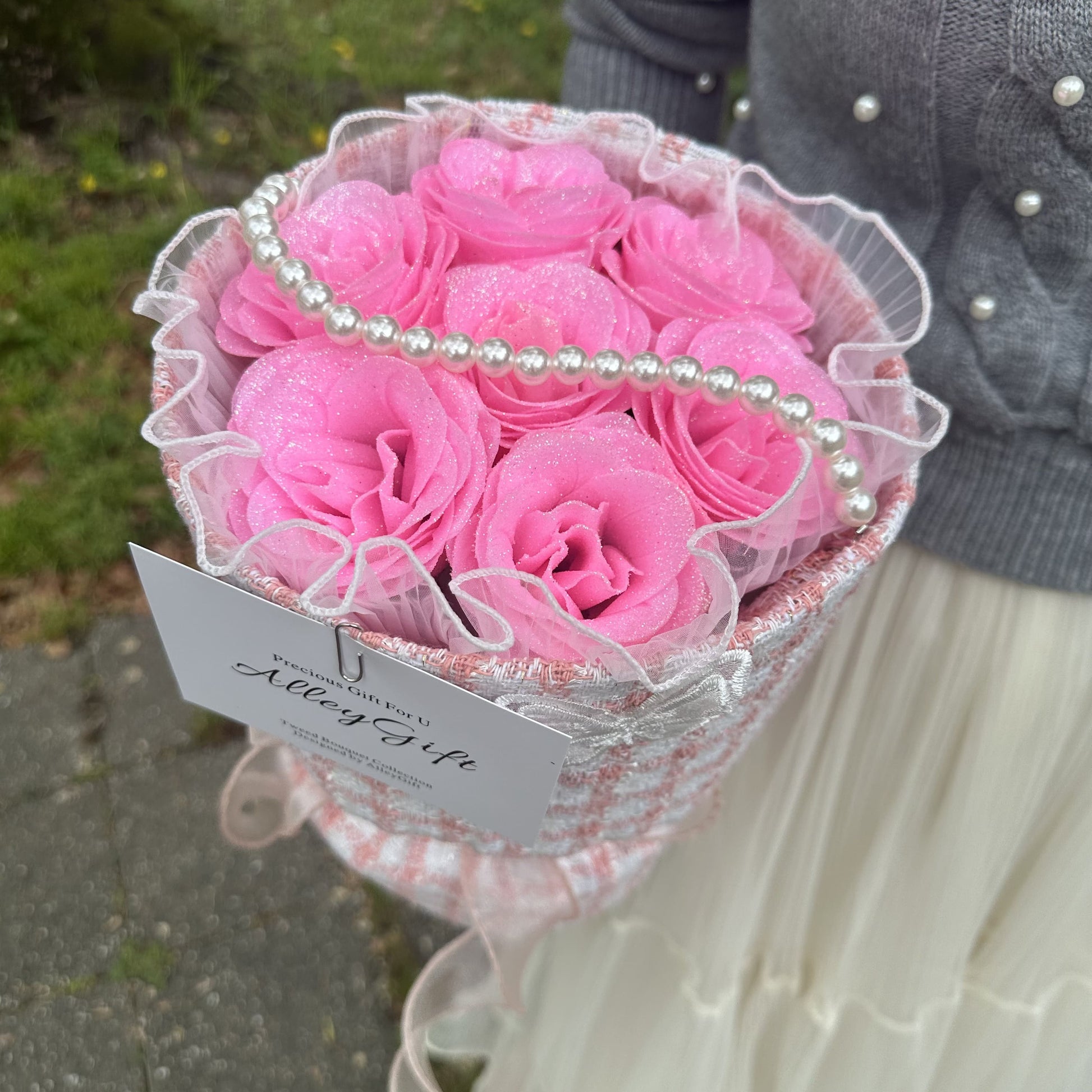 枯れない推し誕生日花束に人気 | ワンホンブーケピンク色