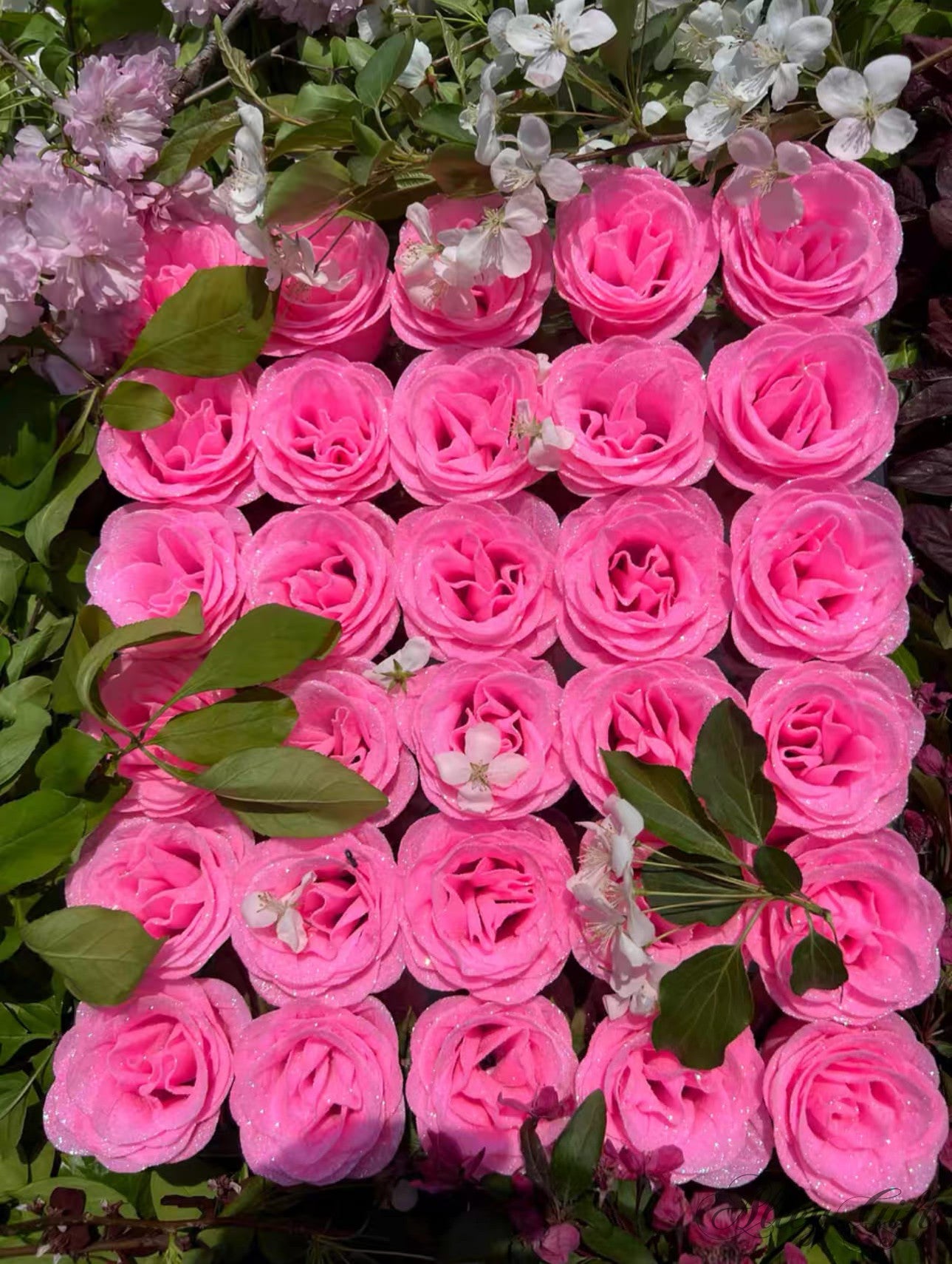 安い推し誕生日花束に選ばれている | ワンホンブーケのソープフラワーをラメ付きに変更　ピンク